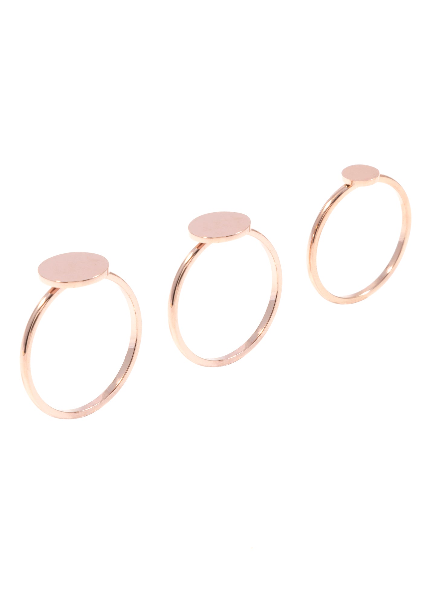 Set Kreis Ringe in Rosegold