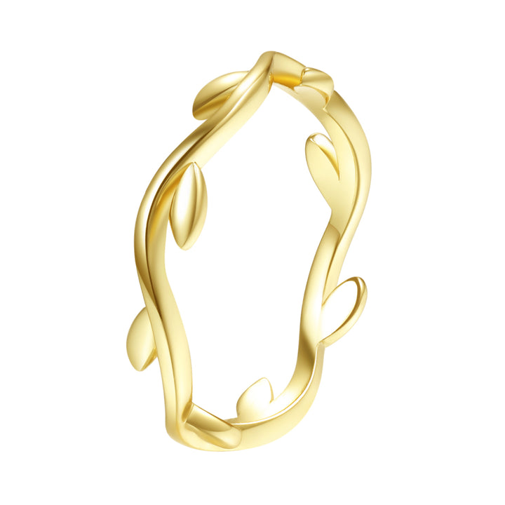 Lorbeer Ring Sterlingsilber in Gold