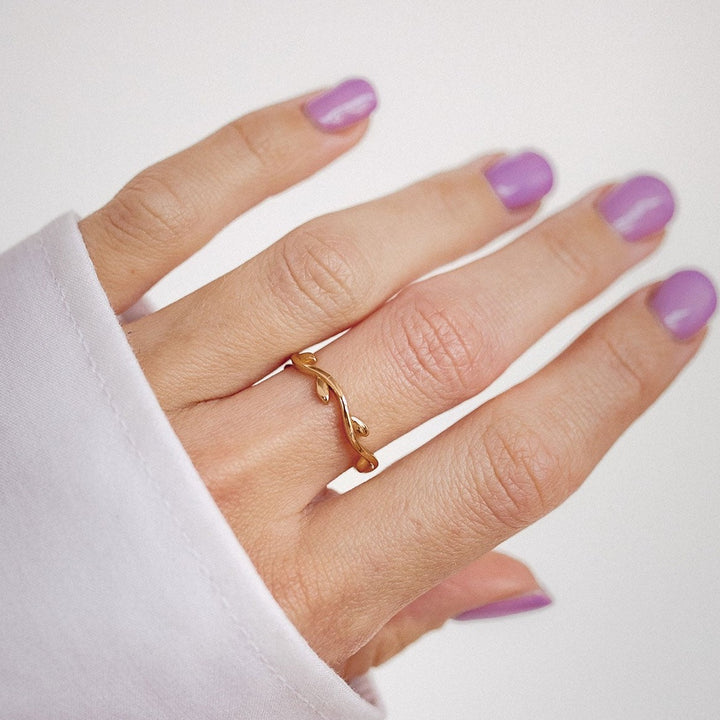 Bague Laurier Argent Sterling en Or