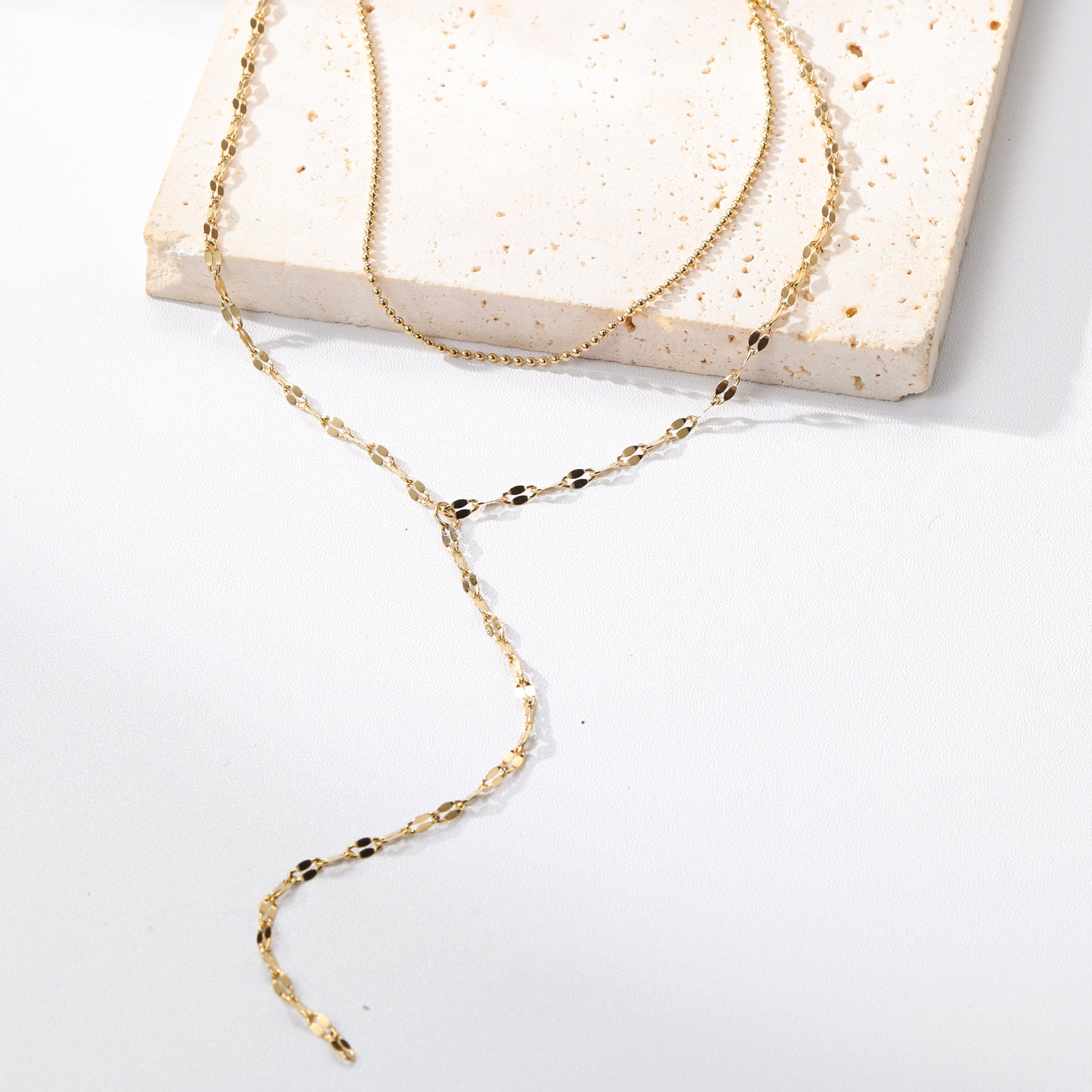 Zweireihige Kugel- und Rolokette Y Form