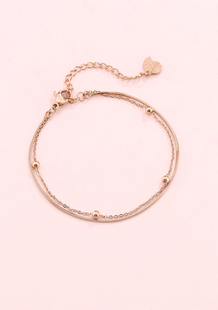 Mehrreihiges Armband Kügelchen Roségold