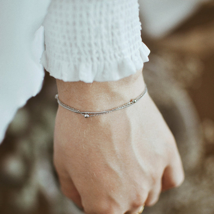 Bracelet Chaîne Bobble Multi Rangs en Argent