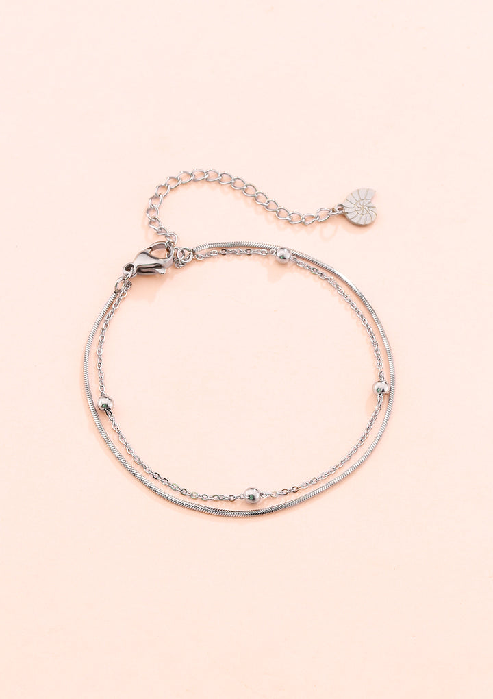 Bracelet Chaîne Bobble Multi Rangs en Argent