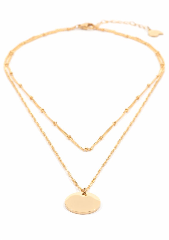 Collar con Círculo a Capas en Oro