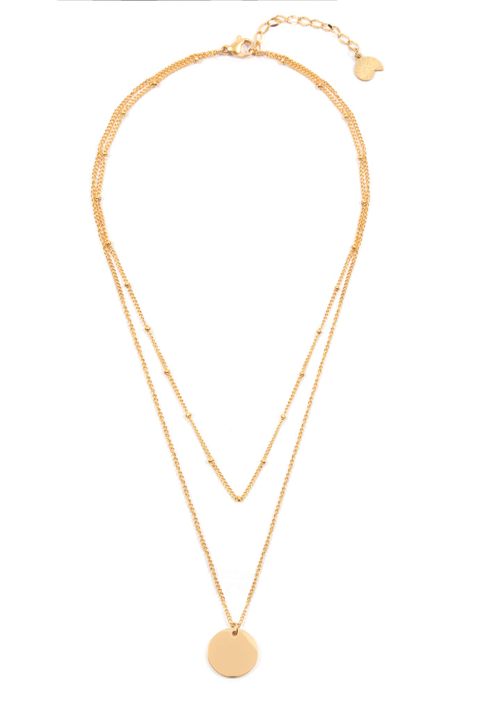 Collar con Círculo a Capas en Oro