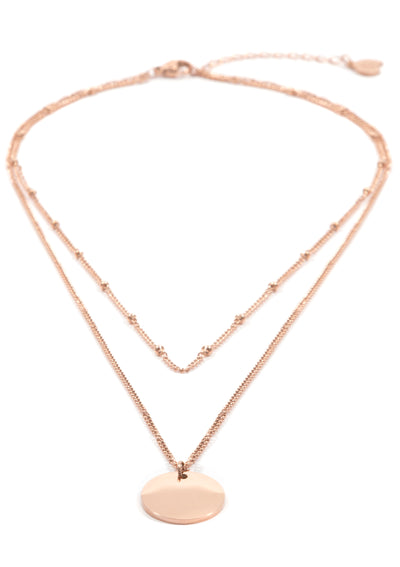 Collier Multi Rangs Cercle Or Rose