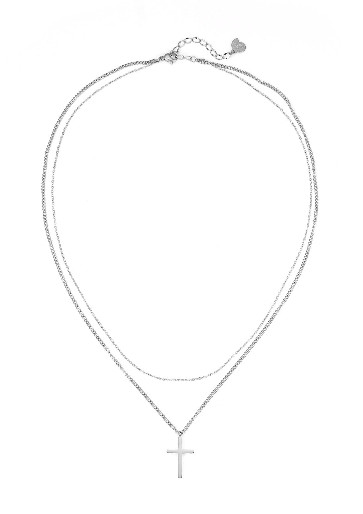 Collier Multi Rangs Croix en Argent