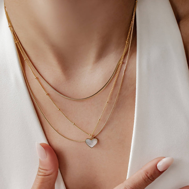 Ensemble de collier cœur en couches