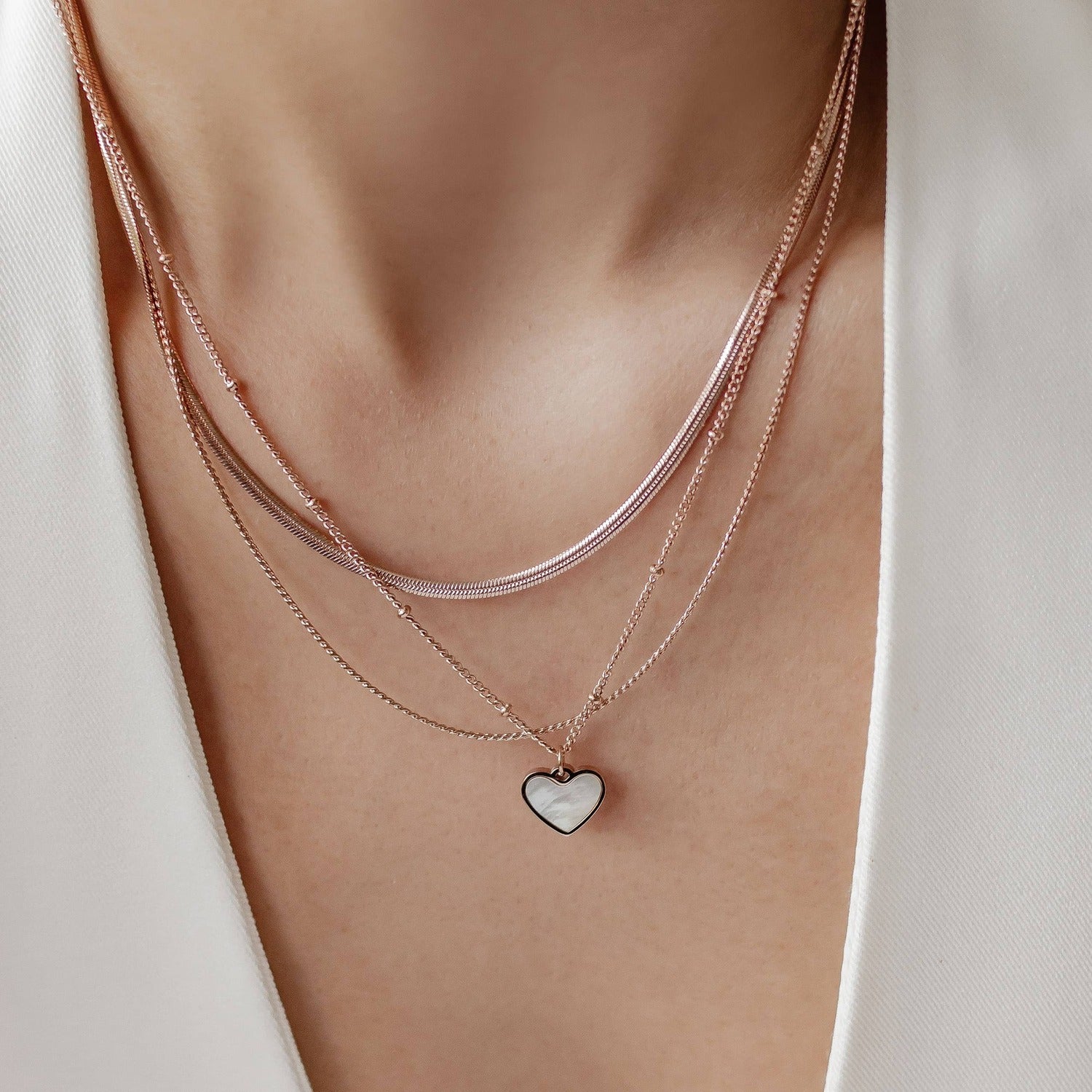 Layered Heart Necklace Set – Hey Happiness Layered Heart Necklace Set – Hey Happiness