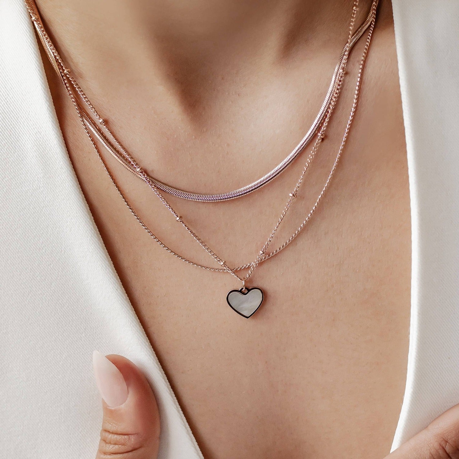 Layered heart necklace hotsell