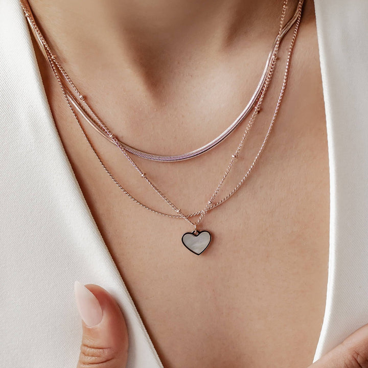 Ensemble de collier cœur en couches