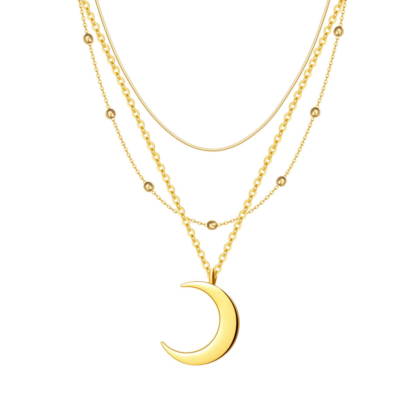 Ensemble de colliers lune superposés