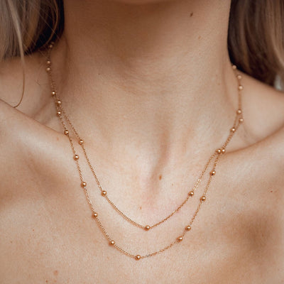 Collar a Capas en Oro Rosa