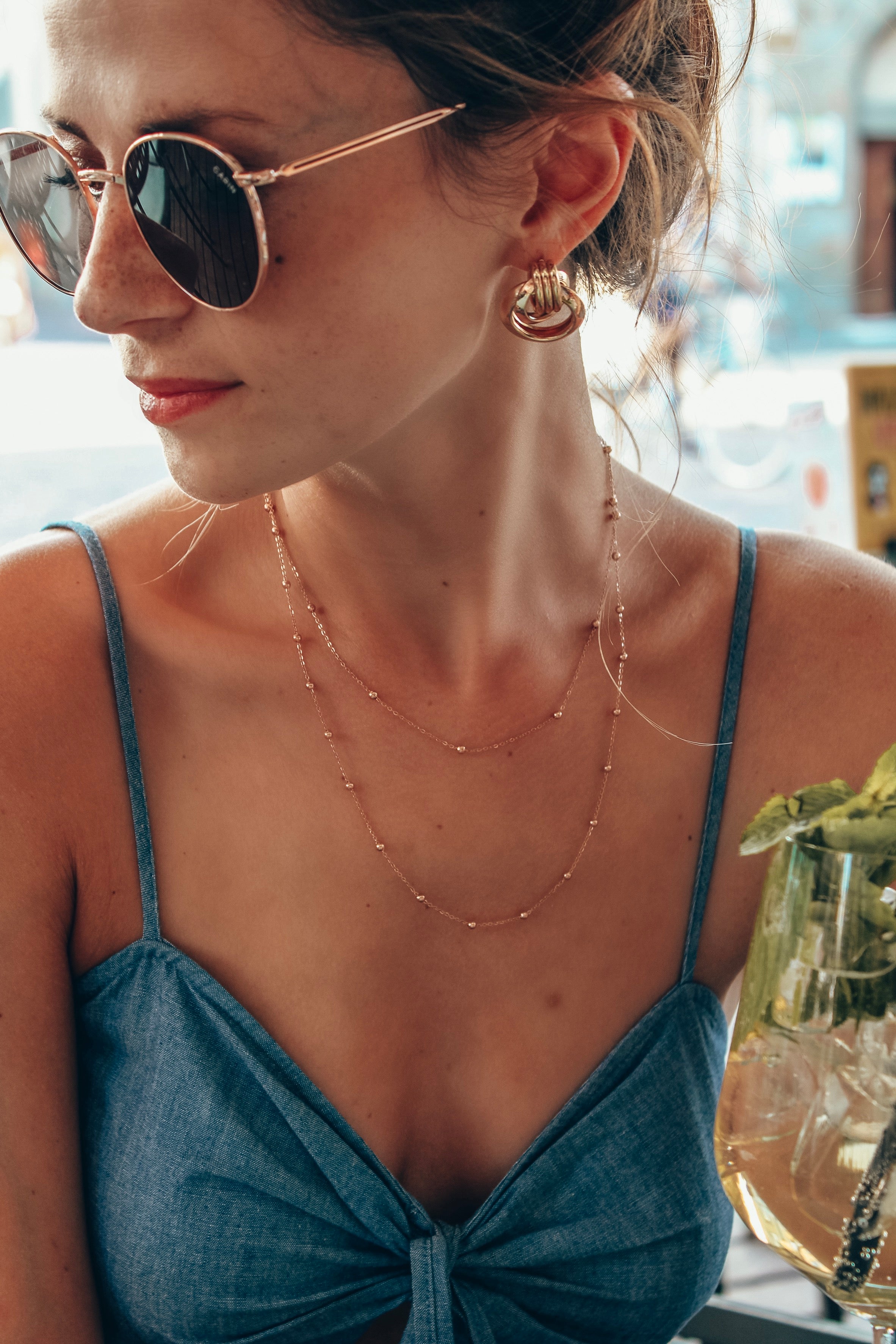 Collier Multi Rangs en Or Rose