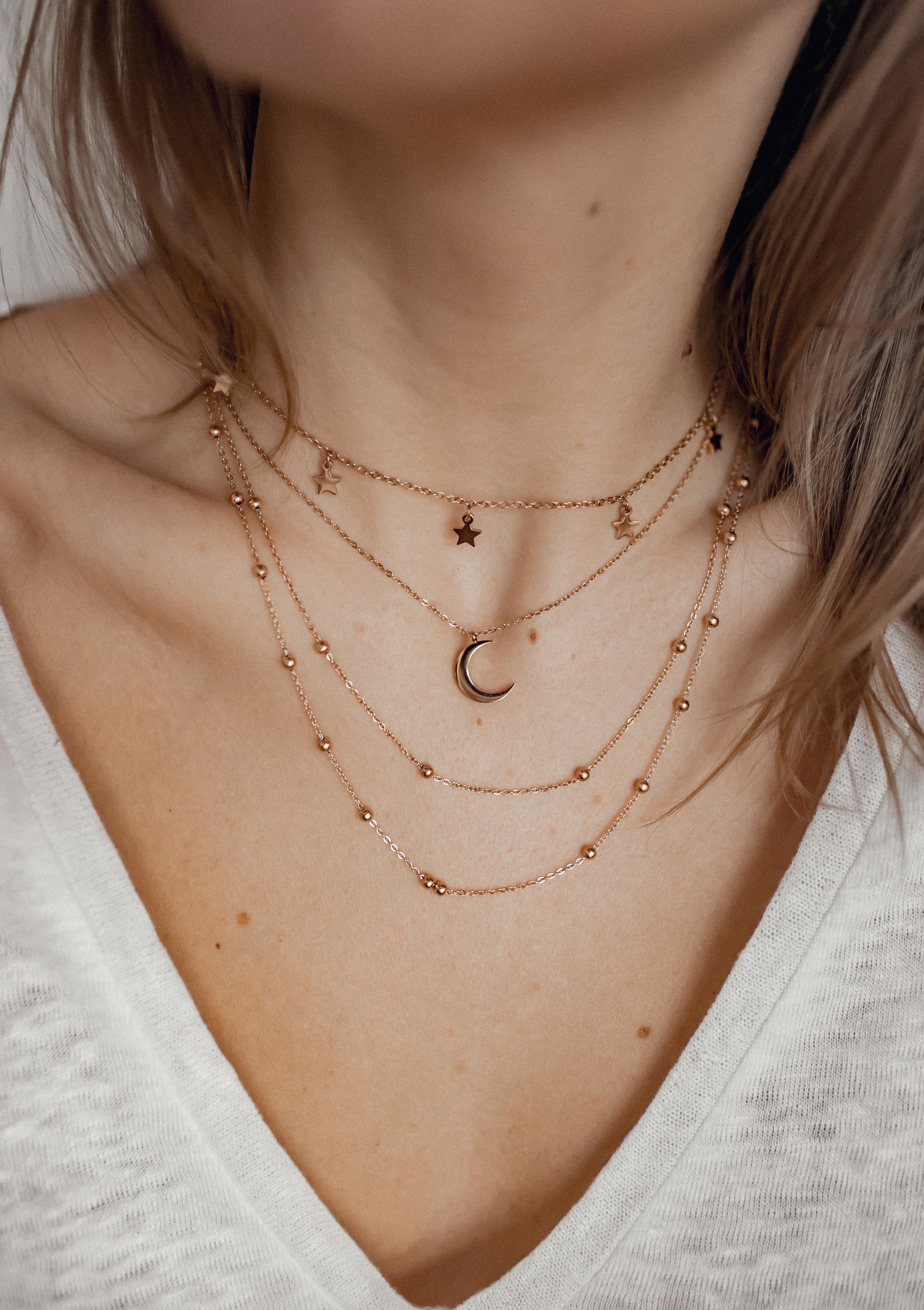 Layered Necklace Rose Gold – Hey Happiness