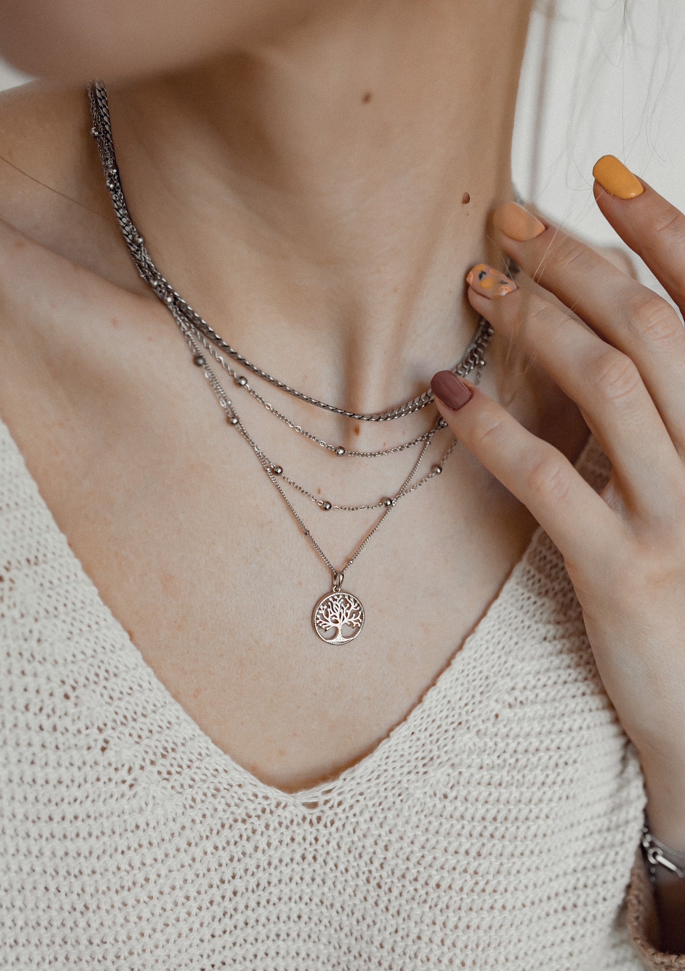 Collier Multi Rangs en Argent