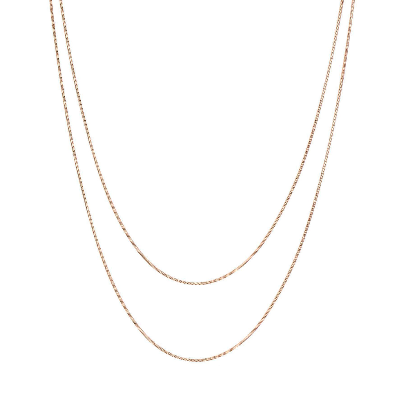 Collier Multi Rangs Chaîne Serpent en Or Rose