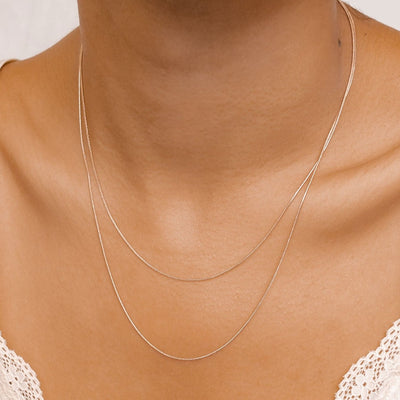 Collier Multi Rangs Chaîne Serpent en Or Rose