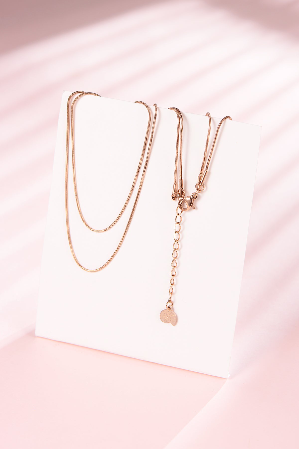 Collier Multi Rangs Chaîne Serpent en Or Rose