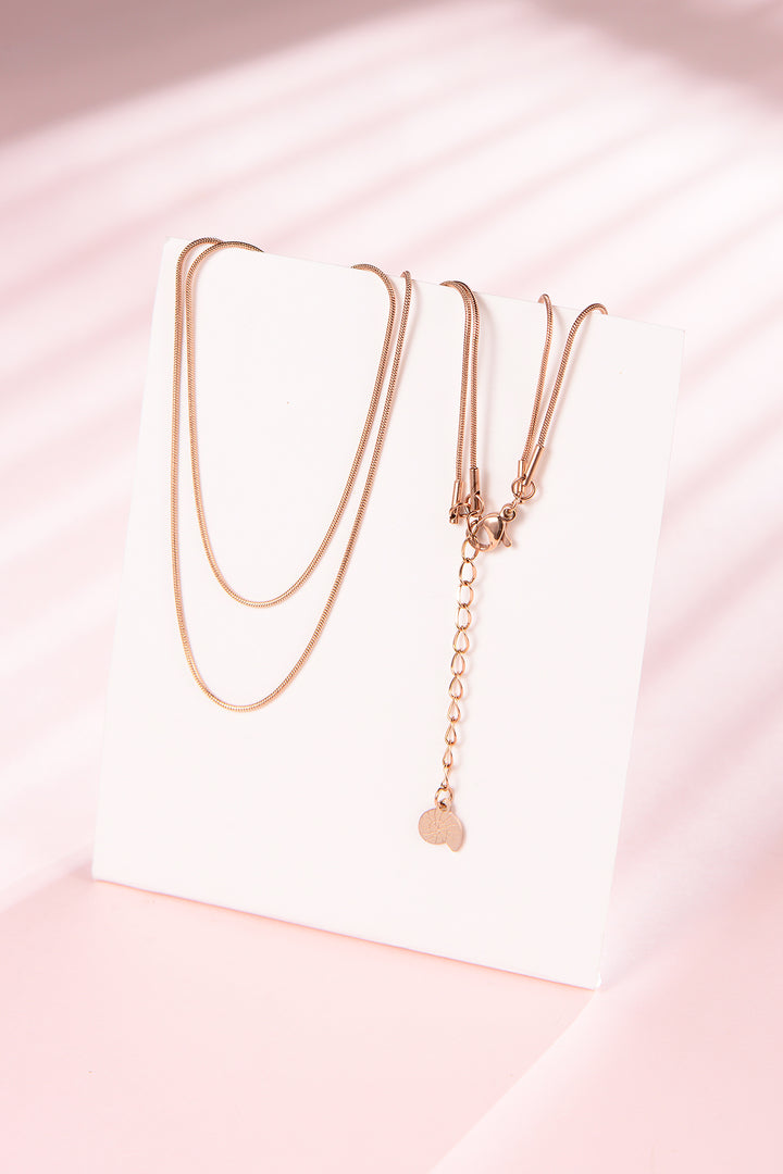 Filigrane Zweireihige Schlangenkette Roségold