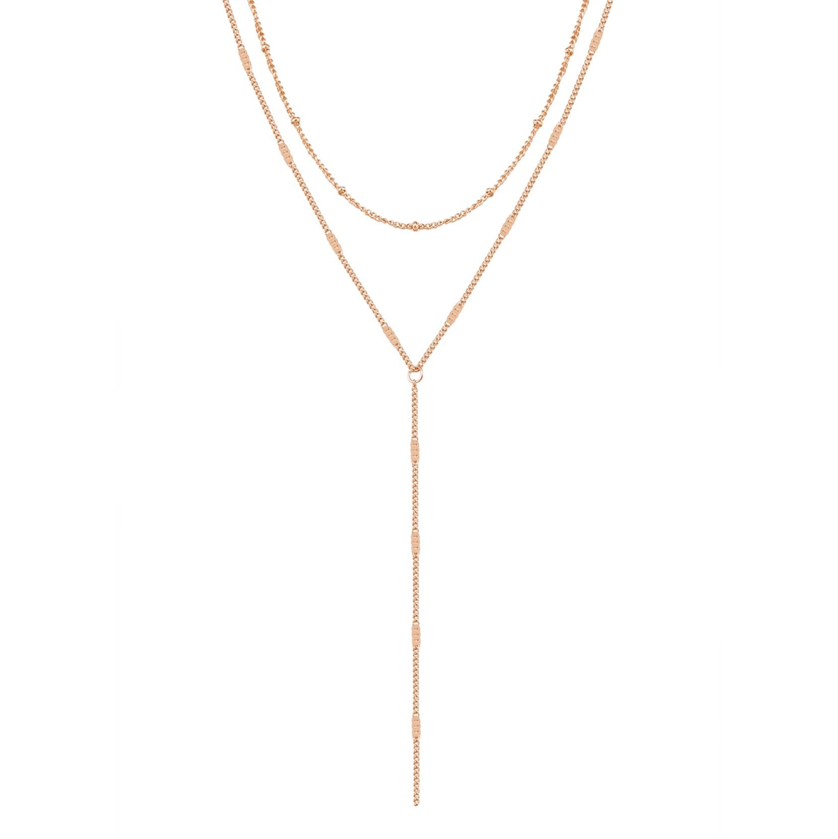 Layered Satellite and Starburst Chain Y Necklace