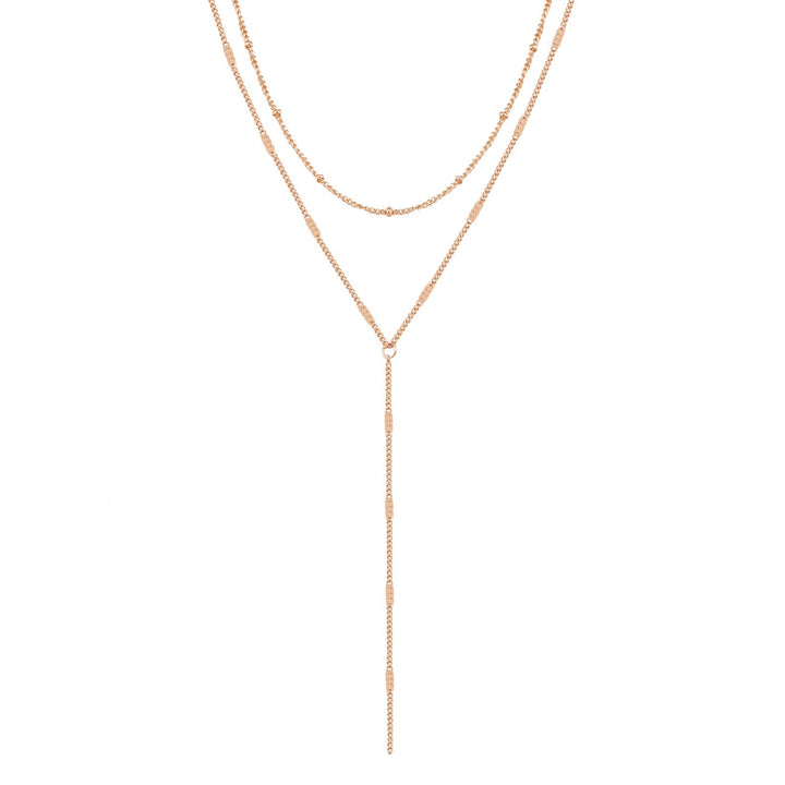 Layered Satellite and Starburst Chain Y Necklace