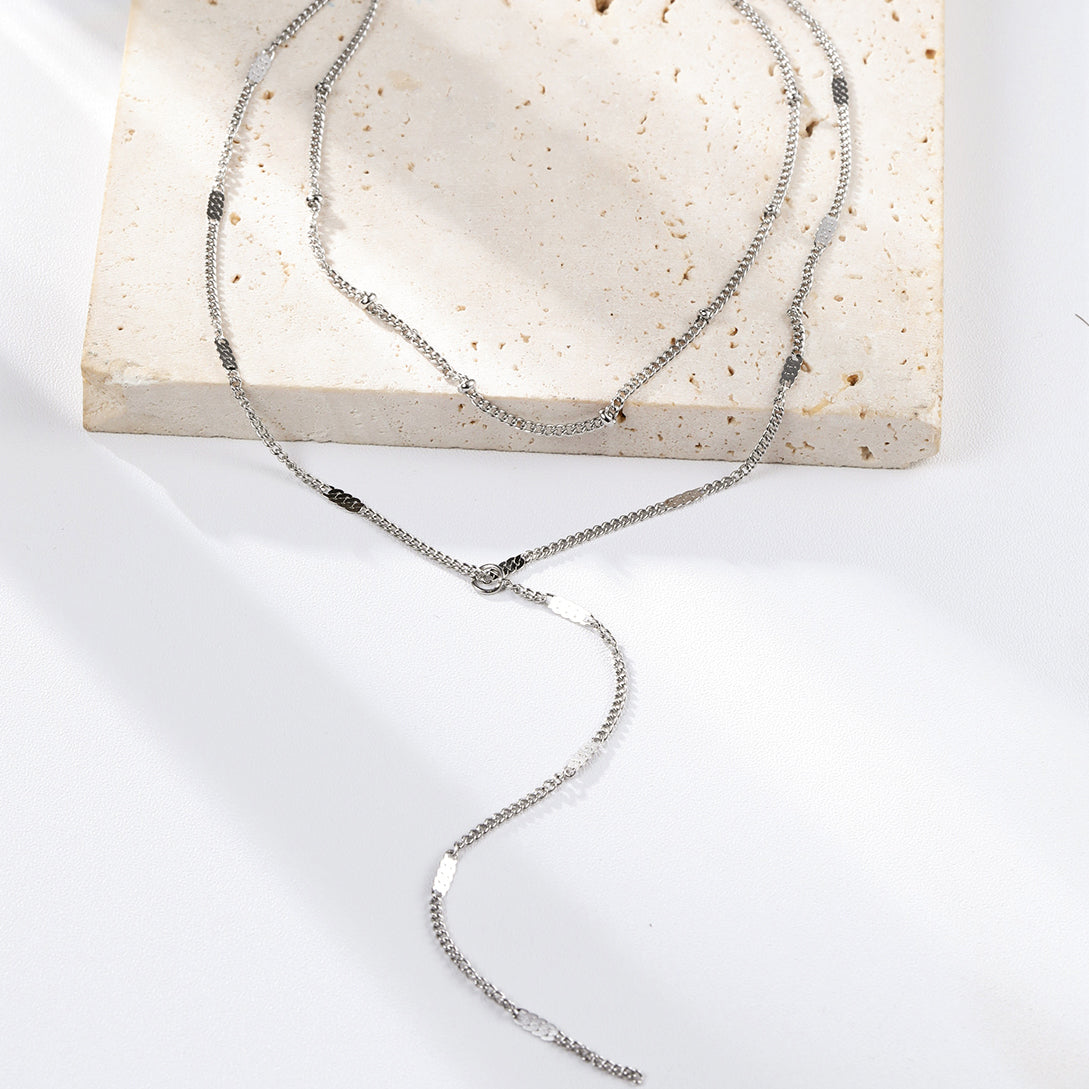 ☆Hei☆ sv925 circle layered necklace HE24SPNSG664XXFR Amazon.com: Amkaka Layered Double Chain Necklace 925