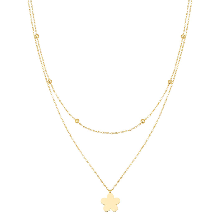 Layered Satellite Flower Necklace Waterproof