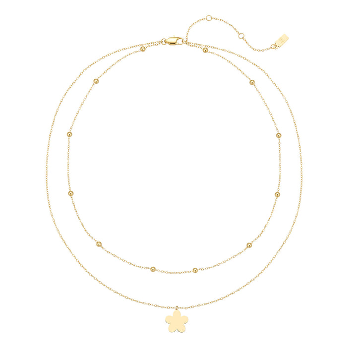 Layered Satellite Flower Necklace Waterproof