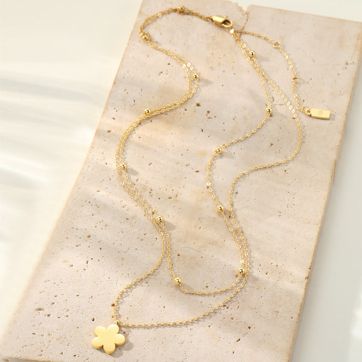 Layered Satellite Flower Necklace Waterproof