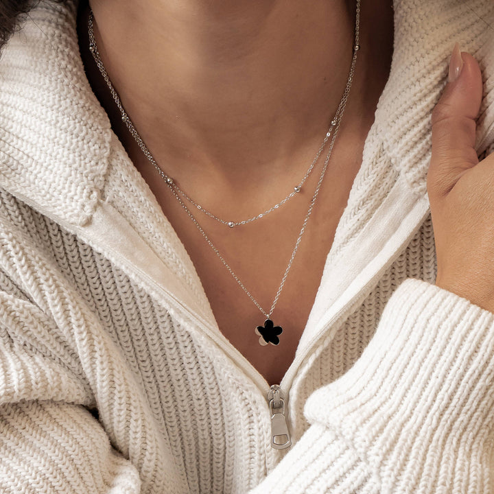 Layered Satellite Flower Necklace Waterproof