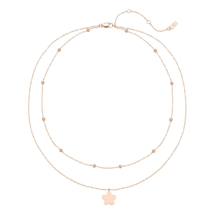 Layered Satellite Flower Necklace Waterproof