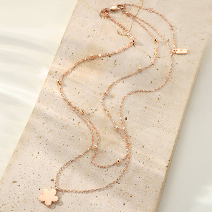 Layered Satellite Flower Necklace Waterproof