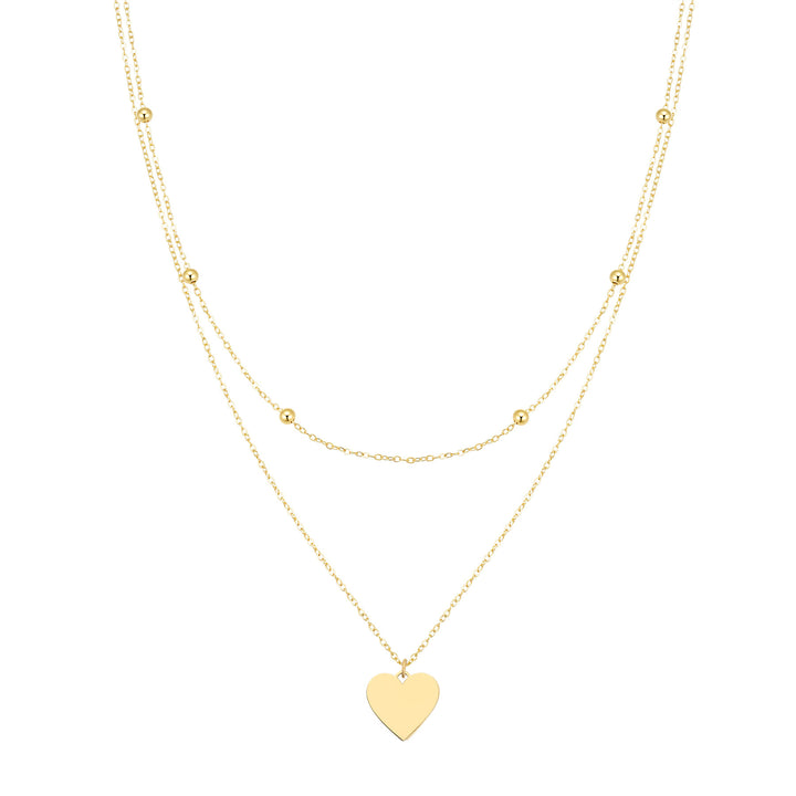 Layered Satellite Heart Necklace Waterproof