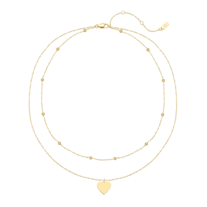 Layered Satellite Heart Necklace Waterproof