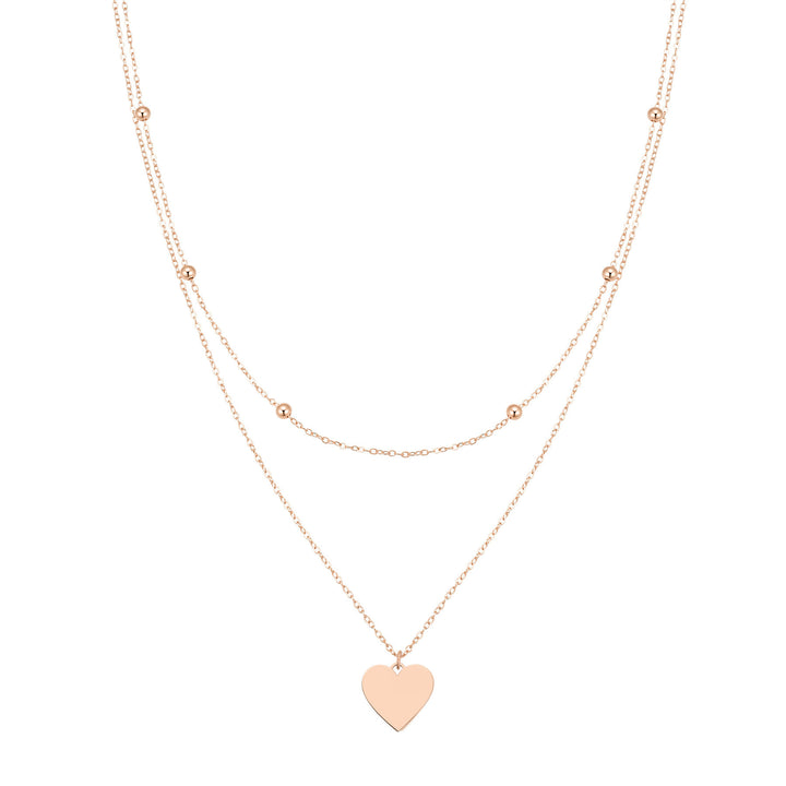 Layered Satellite Heart Necklace Waterproof