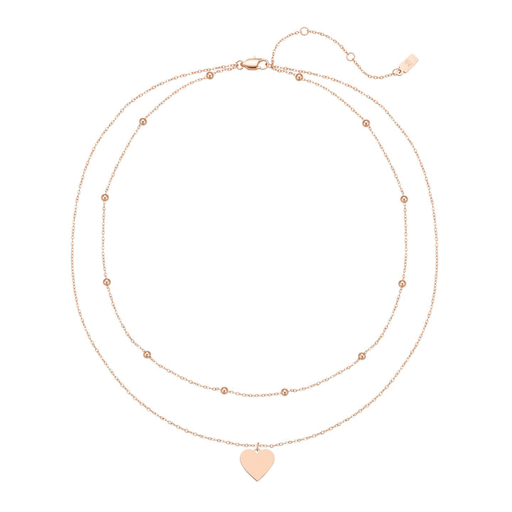 Layered Satellite Heart Necklace Waterproof