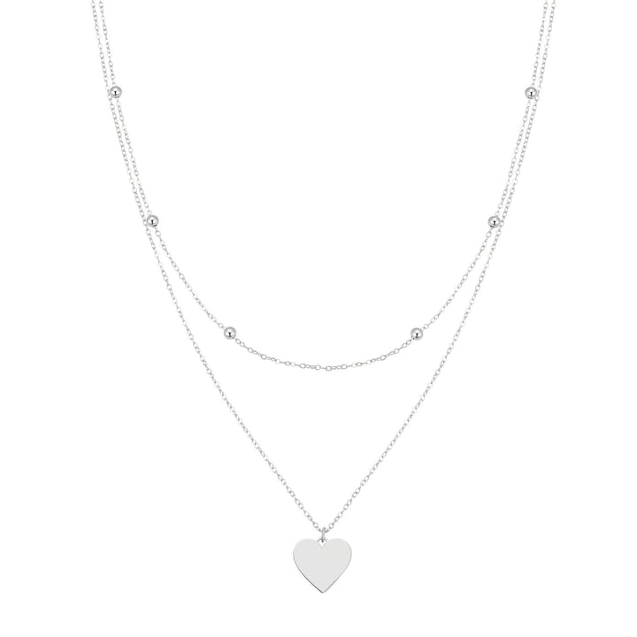 Layered Satellite Heart Necklace Waterproof