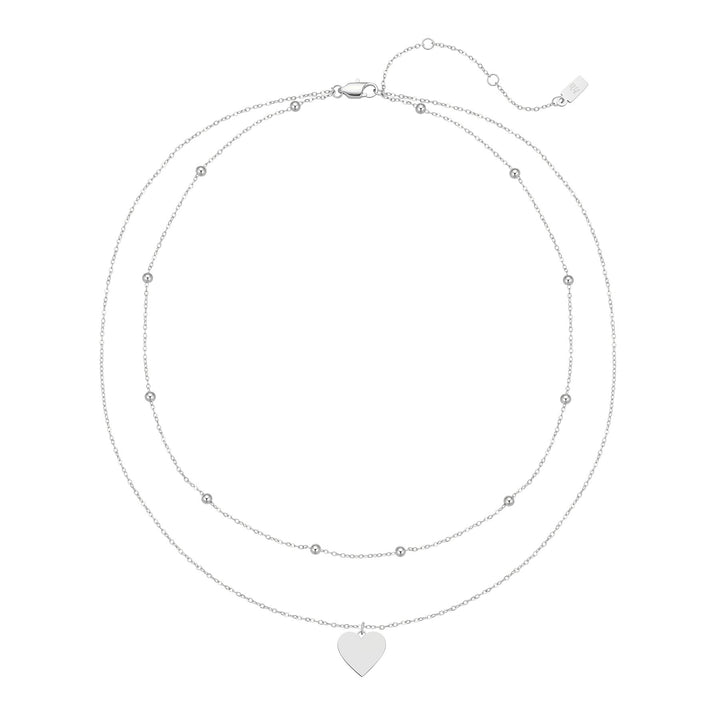 Layered Satellite Heart Necklace Waterproof