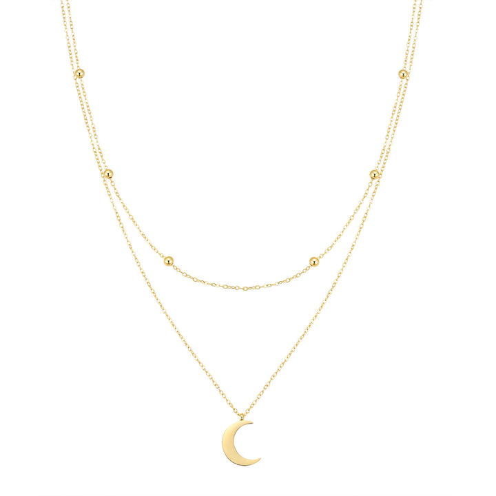 Layered Satellite Moon Necklace Waterproof