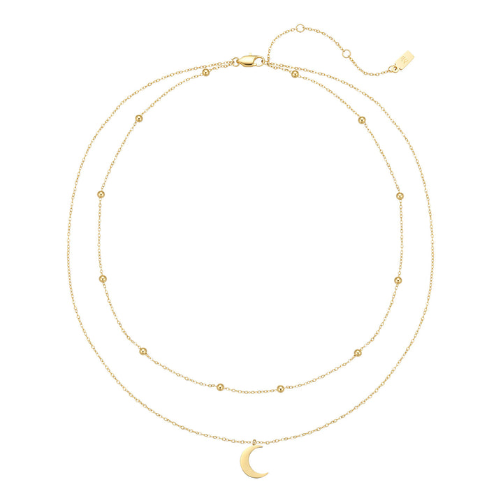 Layered Satellite Moon Necklace Waterproof