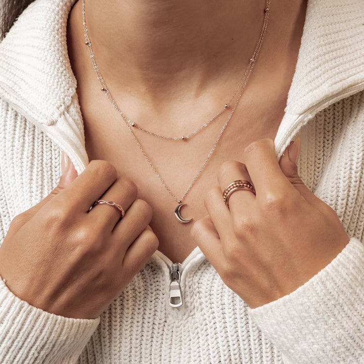 Layered Satellite Moon Necklace Waterproof