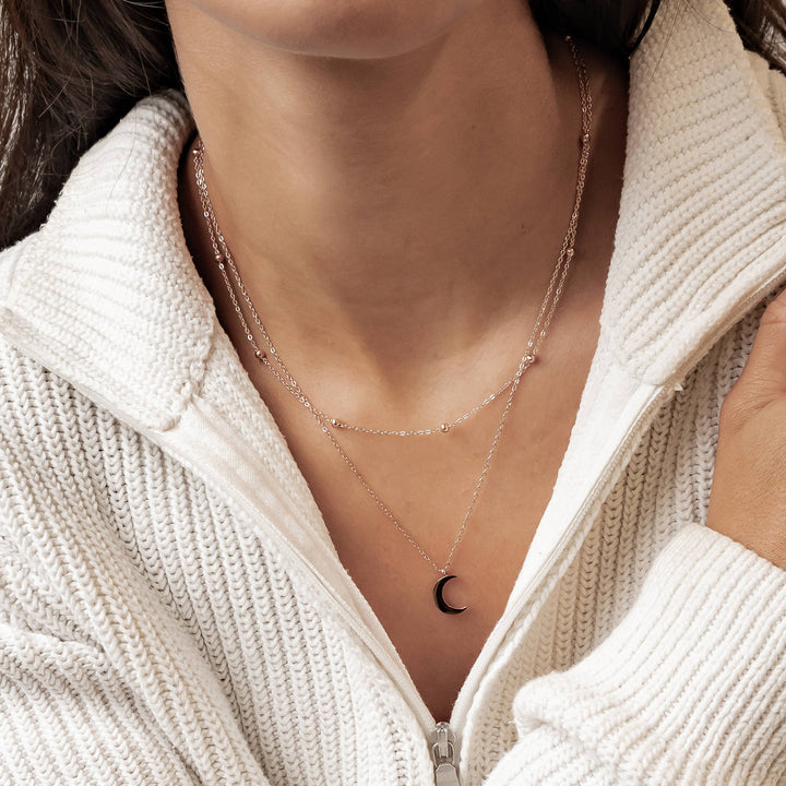 Layered Satellite Moon Necklace Waterproof