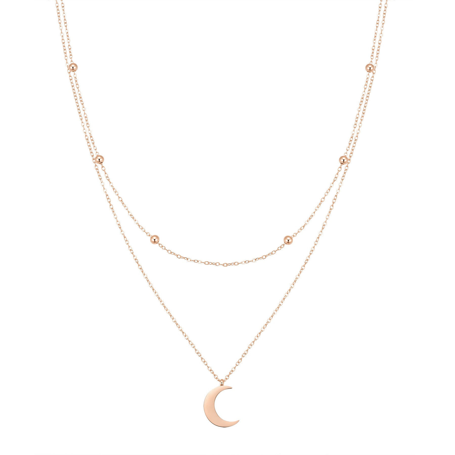 Layered Satellite Moon Necklace Waterproof