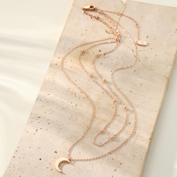 Layered Satellite Moon Necklace Waterproof