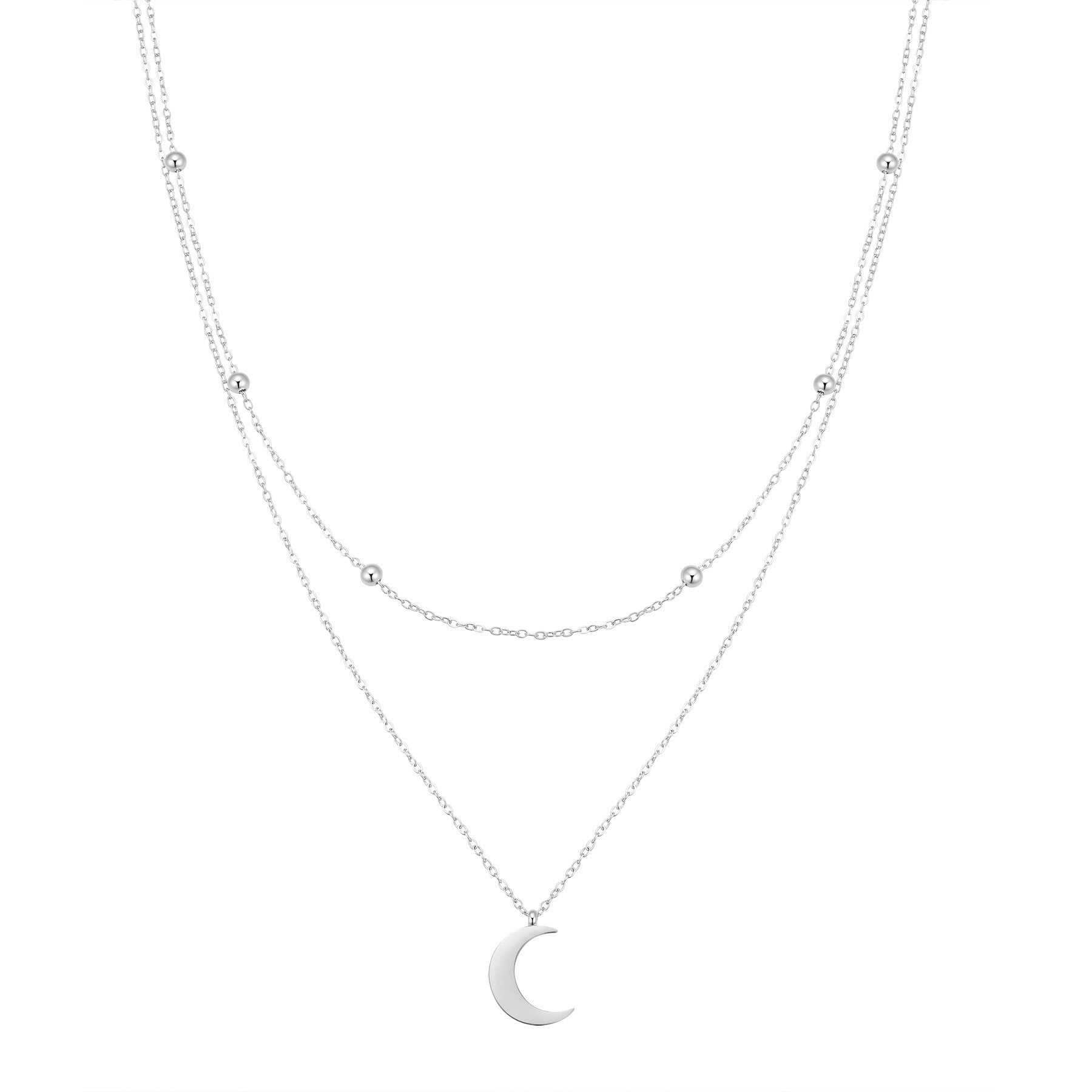 Layered Satellite Moon Necklace Waterproof