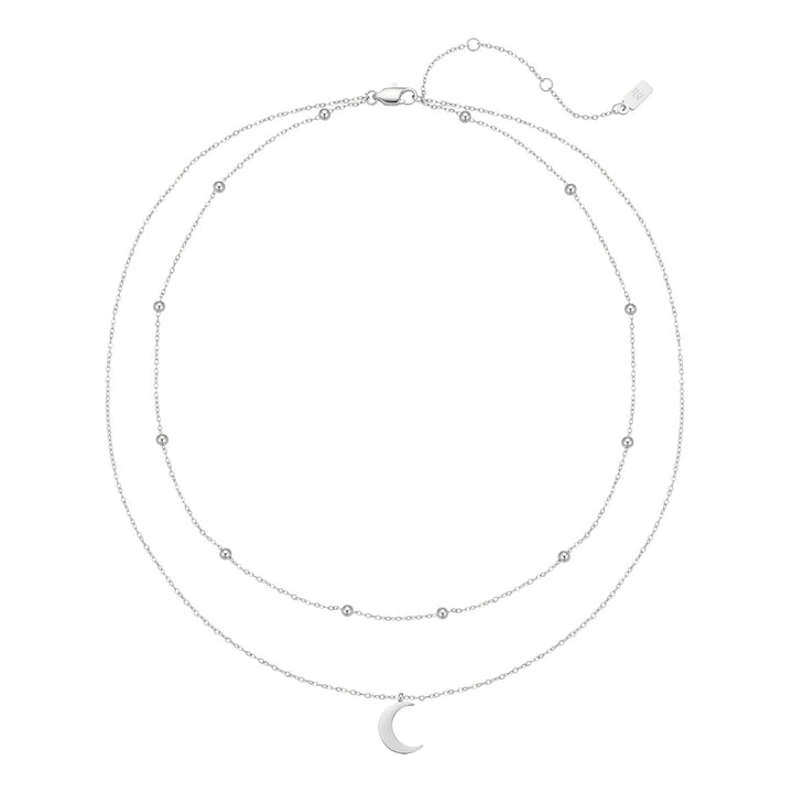 Layered Satellite Moon Necklace Waterproof