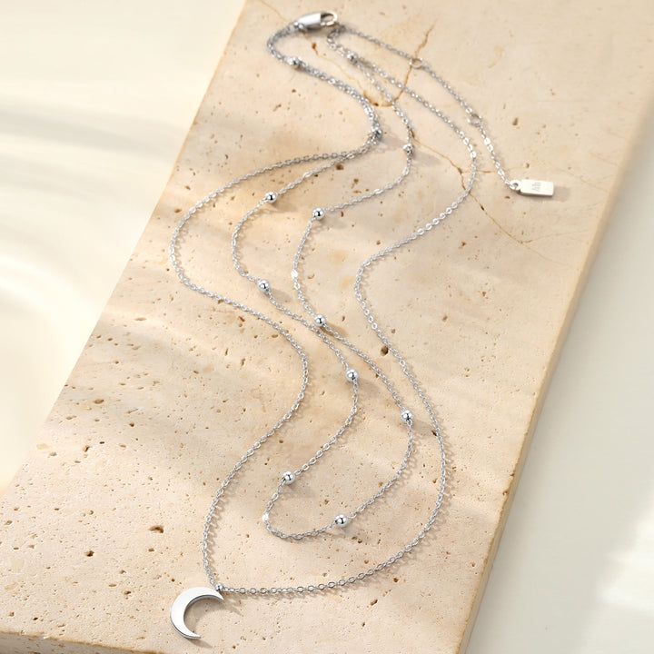 Layered Satellite Moon Necklace Waterproof