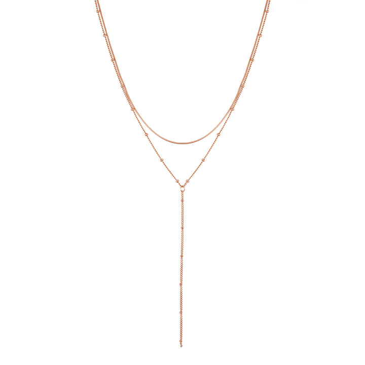 Layered Snake and Satellite Chain Y Necklace