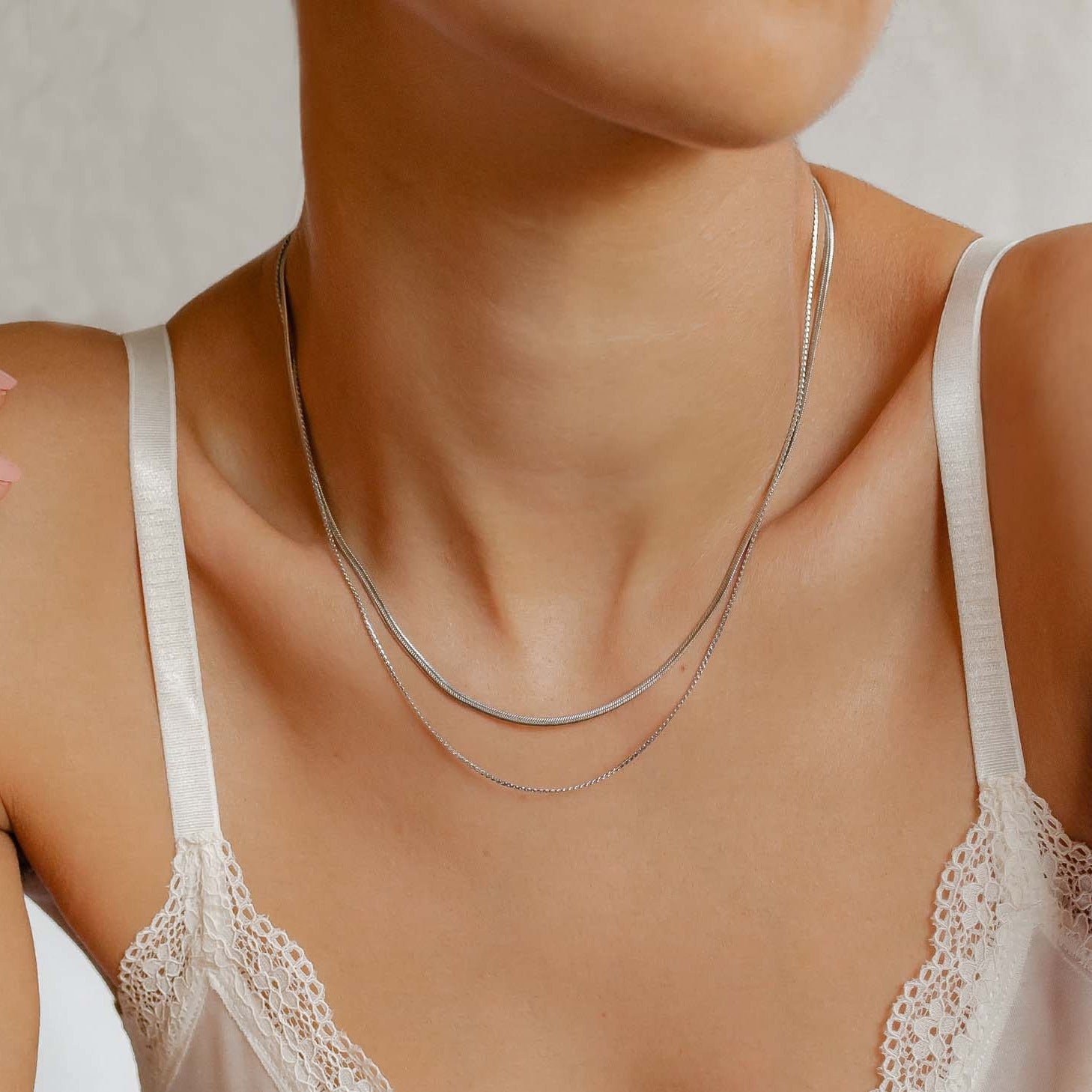 Snake chain layered necklace hotsell